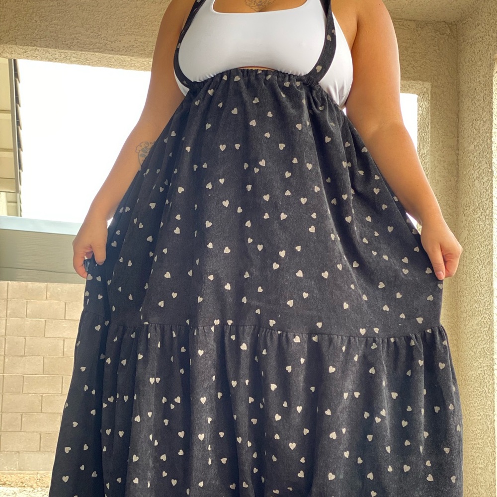 Upcycled shein maxi overall dress